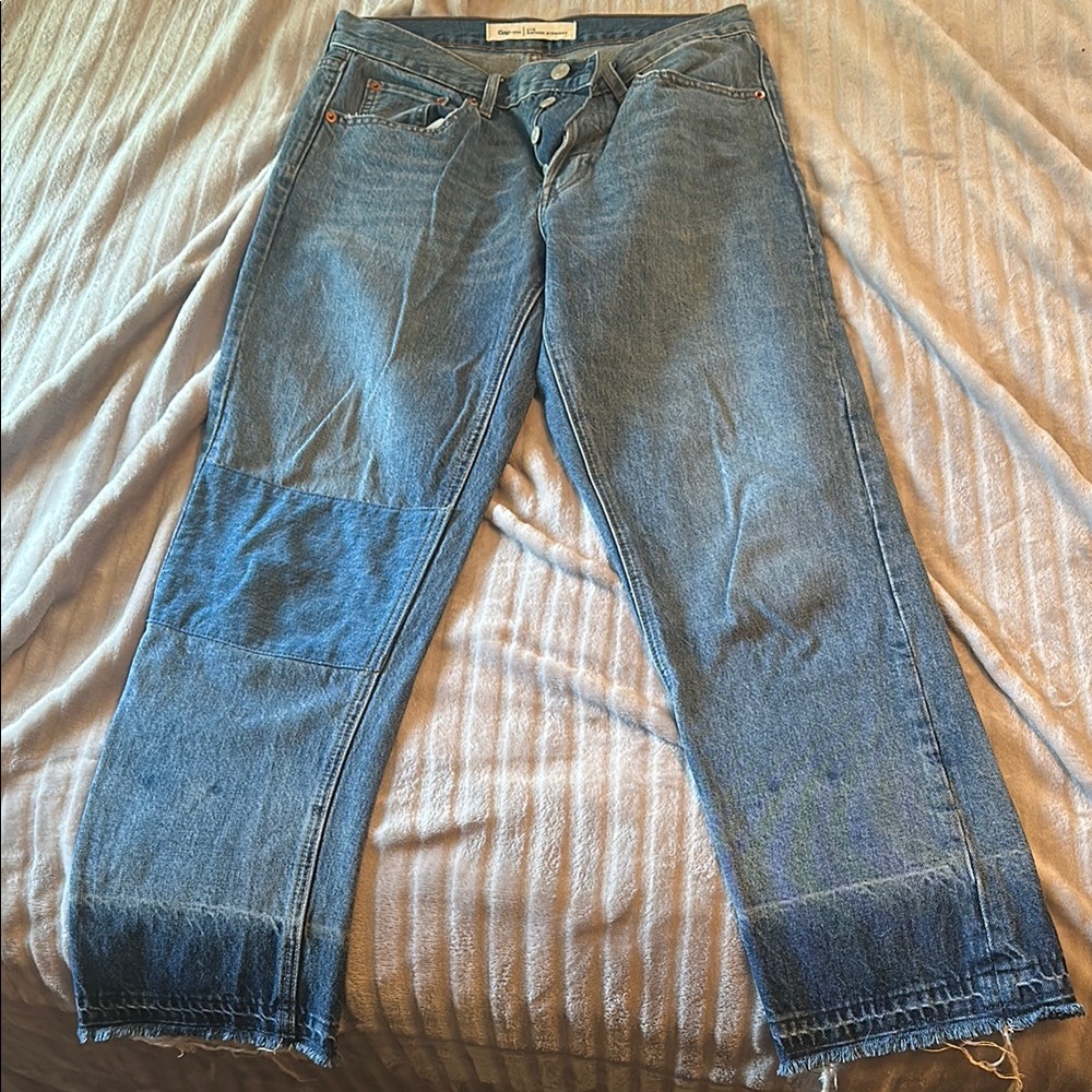 Gap Vintage Straight Patchwork Jeans high waist